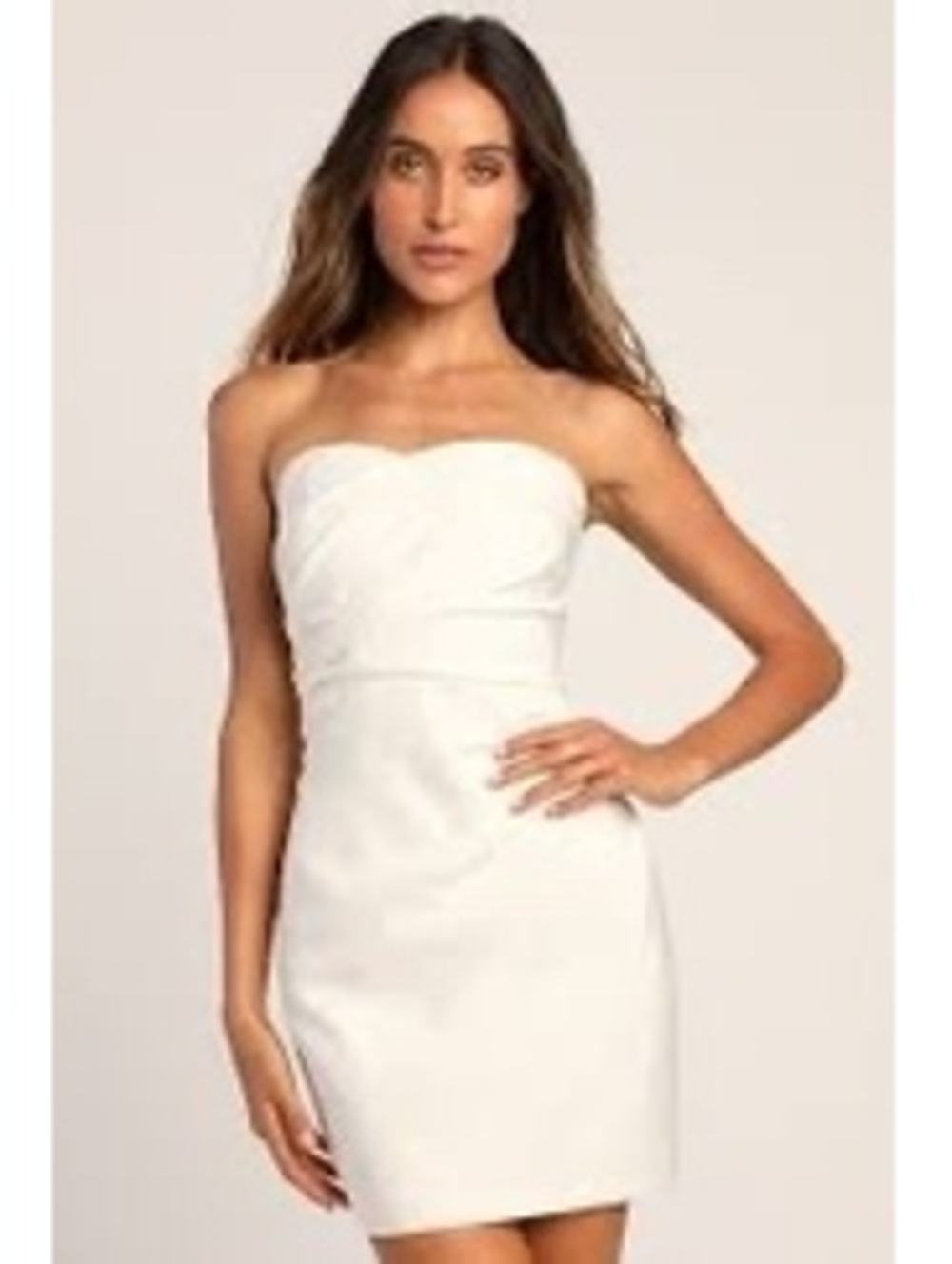 Lulus Women’s XS White Strapless sweetheart neckline Mini Dress